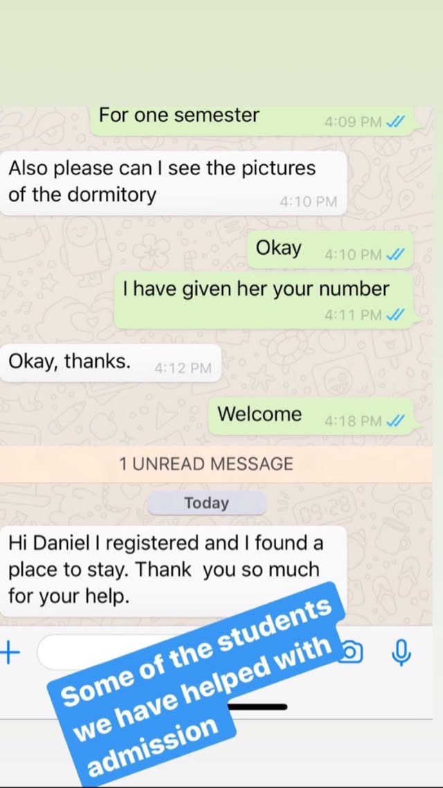 Student testimonial - Registration and accommodation success